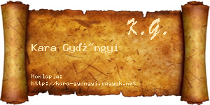 Kara Gyöngyi névjegykártya
